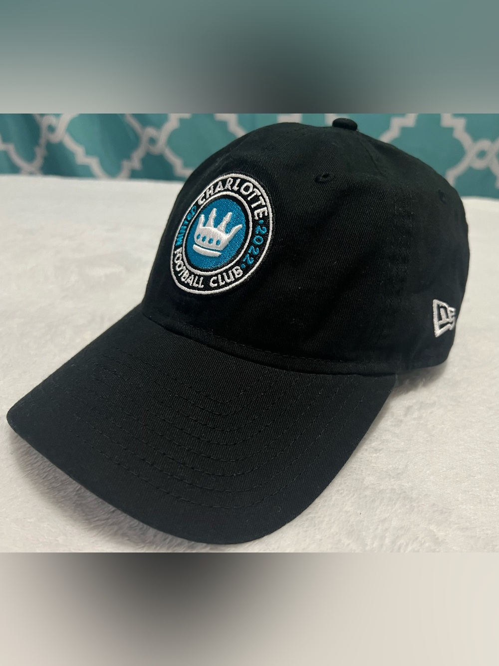 New Era Charlotte Football Club Black Hat with Teal and White Logo - Picture 2 of 13